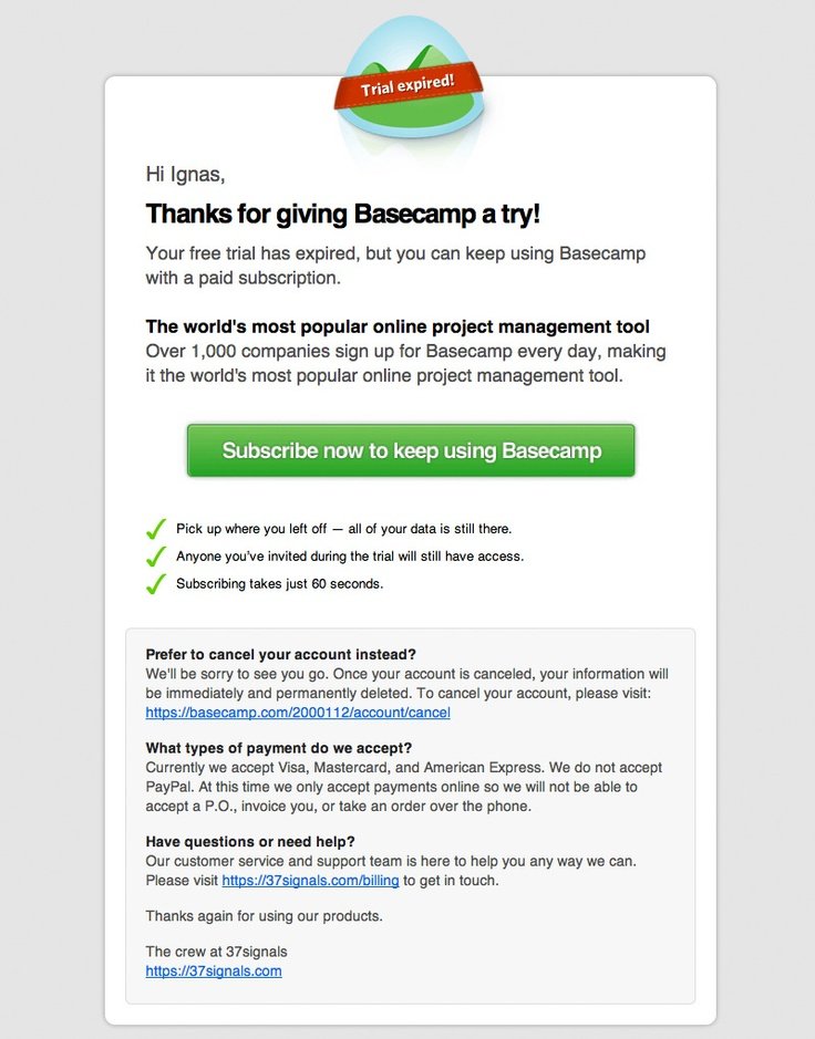 Basecamp email marketing