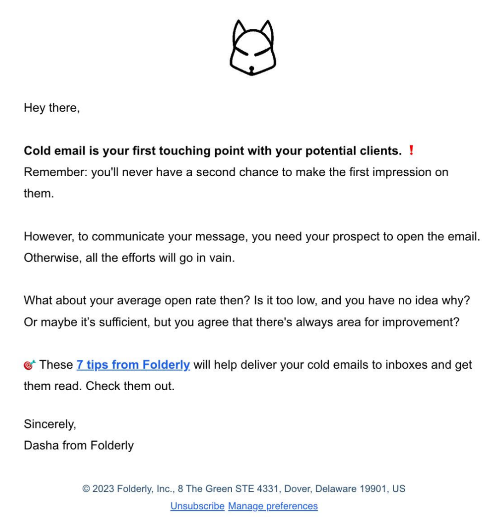 Folderly email marketing