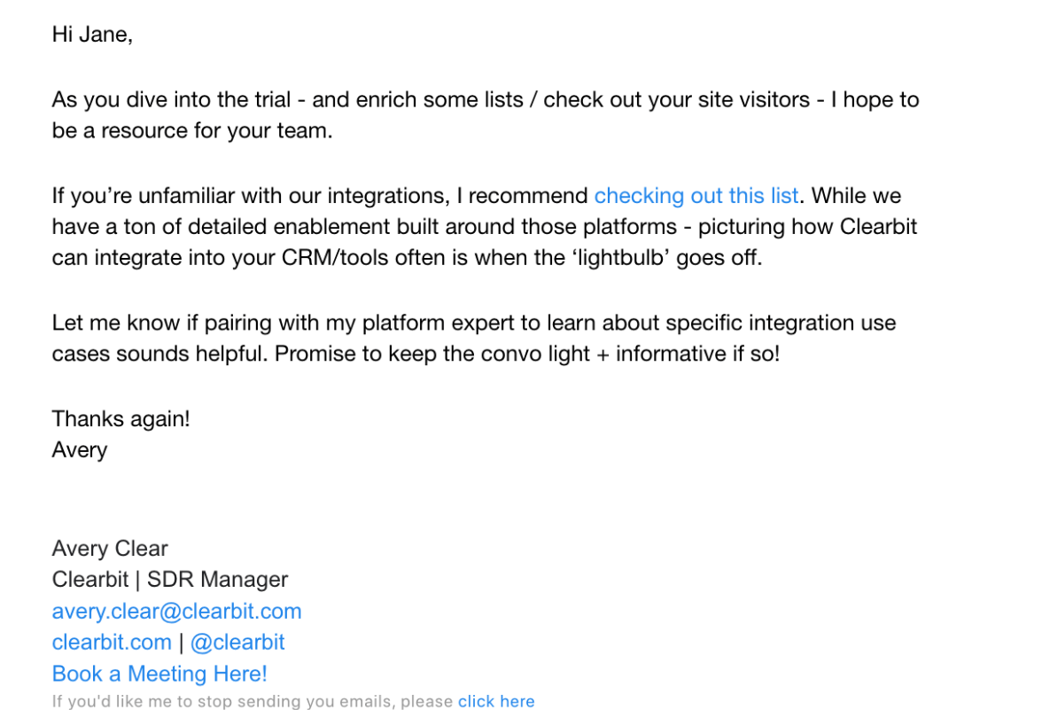 Clearbit Email marketing 