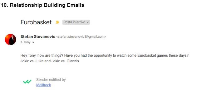 relationship building email examples