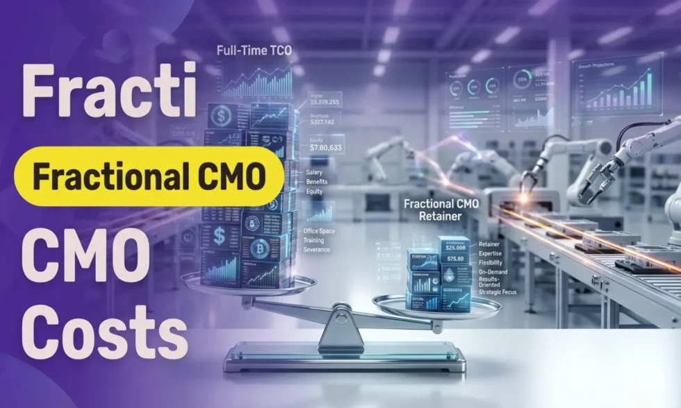 Digital scale balancing fractional CMO cost against full-time TCO in manufacturing.