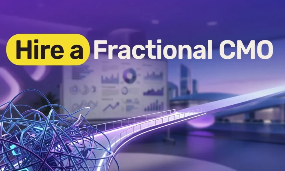 Diagram showing strategic growth led by a fractional CMO for ecommerce.