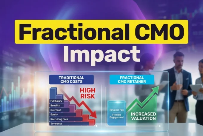 Fractional CMO cost efficiency boosting private equity exit value.